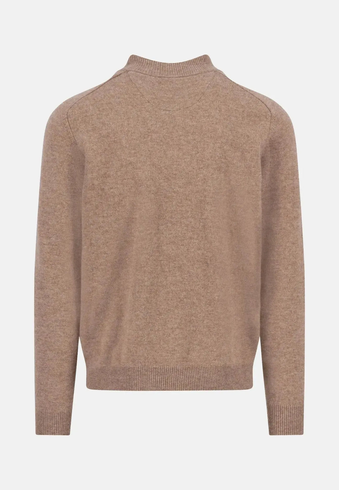 fynch-hatton-Supersoft Lambswool 1/4 Zip Knit Taupe