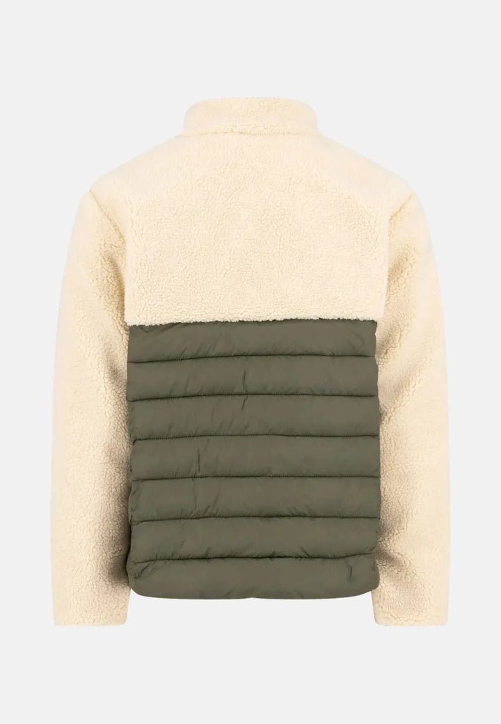 fynch-hatton-Teddy Fleece Puffer Hybrid Jacket Dusty Forest