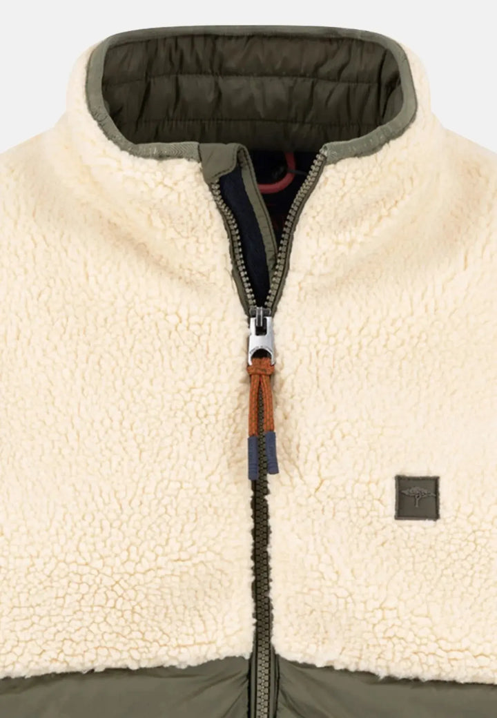 fynch-hatton-Teddy Fleece Puffer Hybrid Jacket Dusty Forest