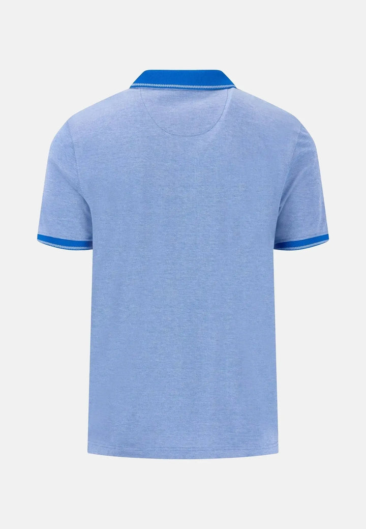 fynch-hatton-Two Tone Pique Polo Shirt Strong Blue
