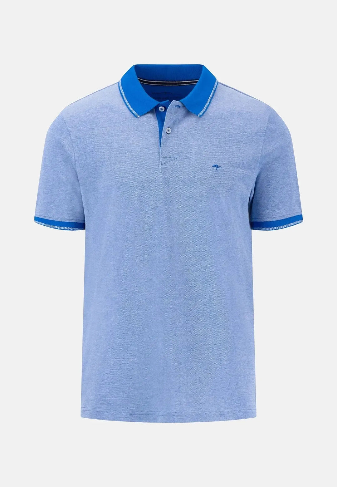 fynch-hatton-Two Tone Pique Polo Shirt Strong Blue