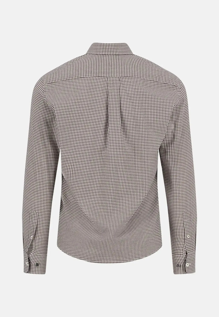 fynch-hatton-Vichy Check Flannel Shirt Dark Chocolate