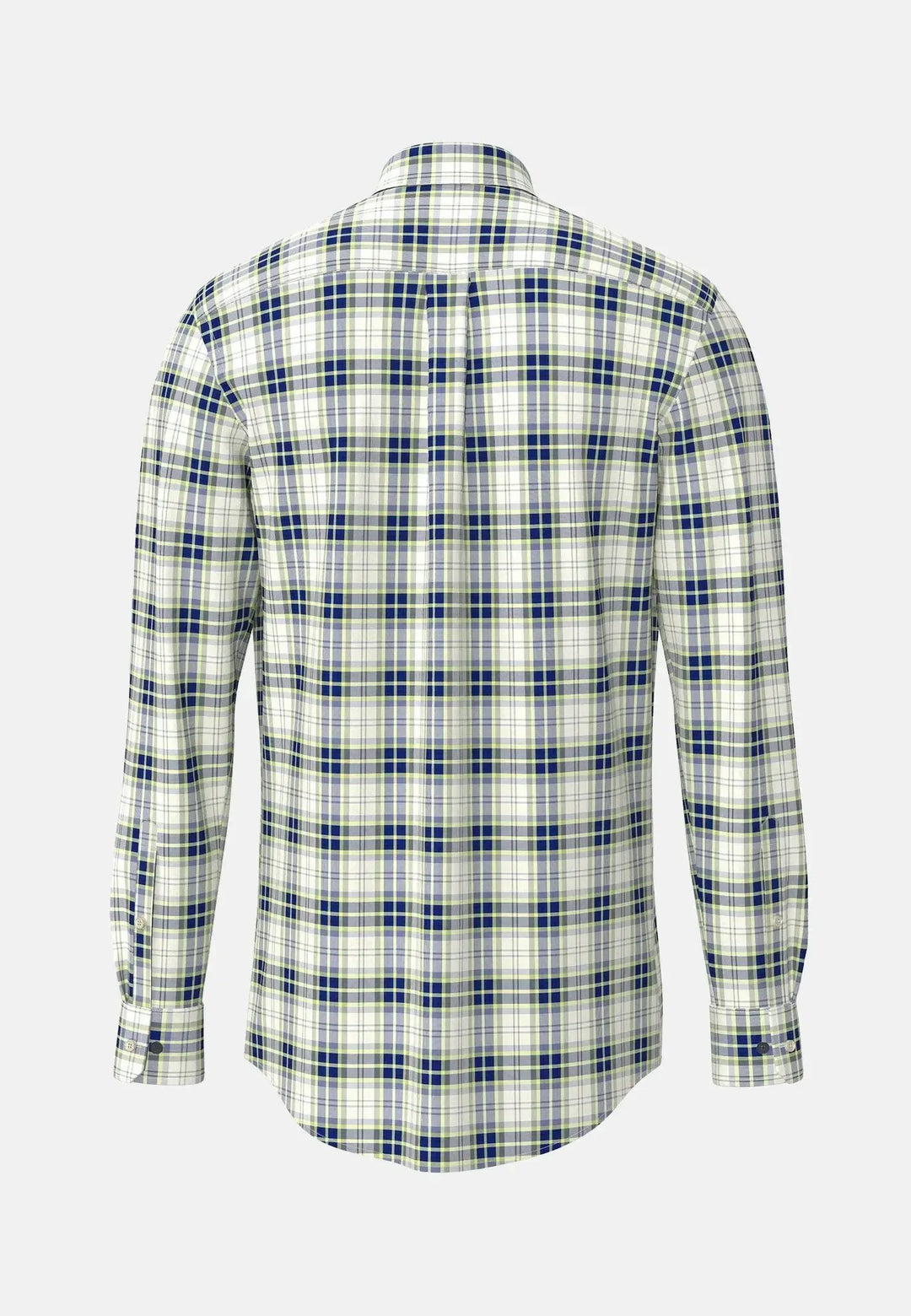 fynch-hatton-Washed Oxford Check Shirt Harbour Blue