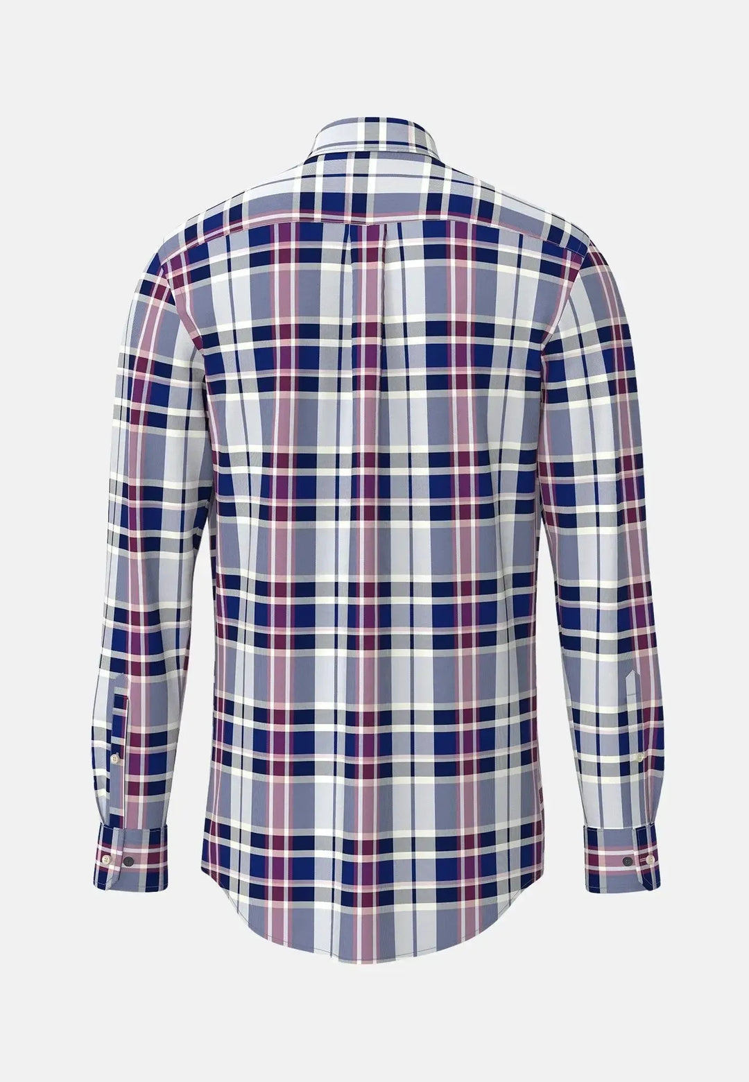 fynch-hatton-Washed Oxford Check Shirt Navy