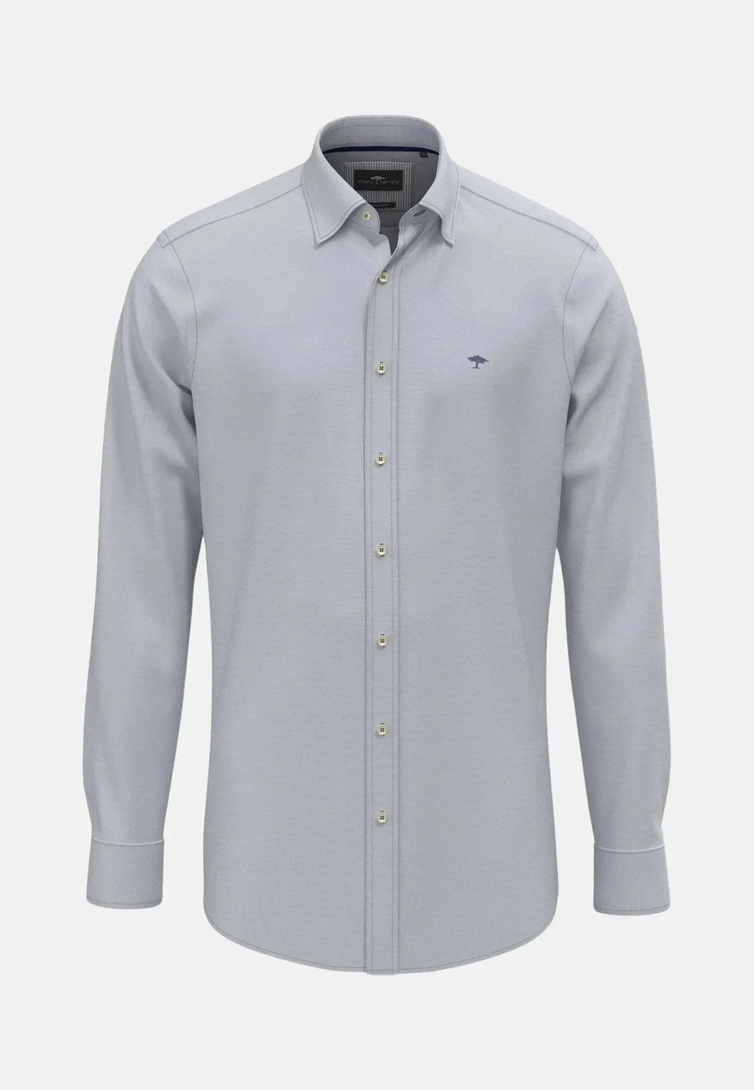 fynch-hatton-Washed Oxford Kent Collar Shirt Misty Blue