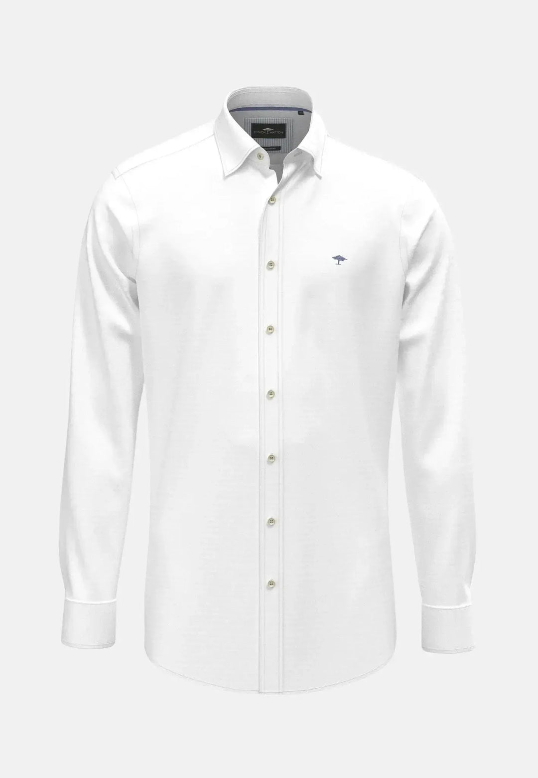 fynch-hatton-Washed Oxford Kent Collar Shirt White