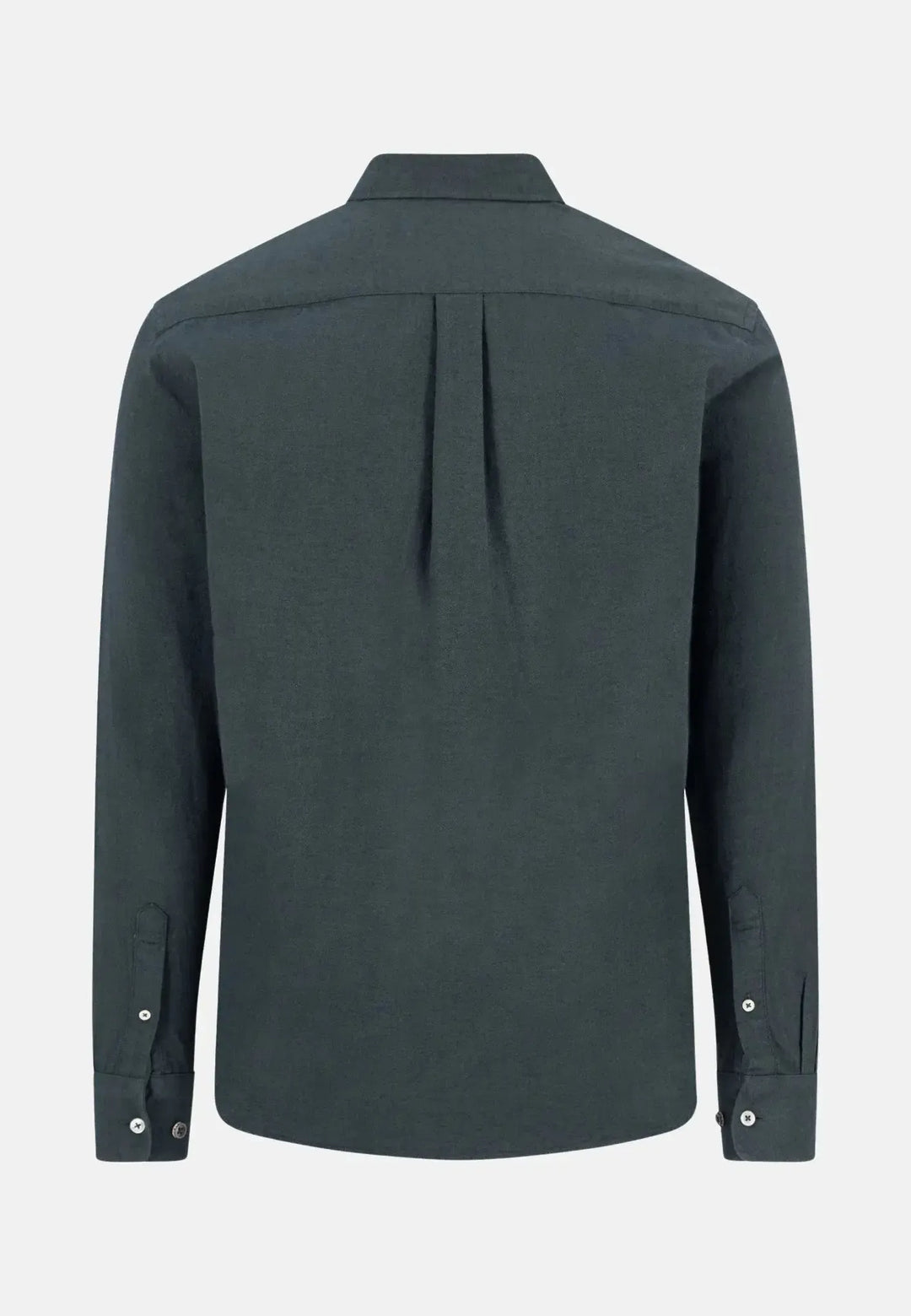 fynch-hatton-Winter Solid Button Down Shirt Dark Ivy