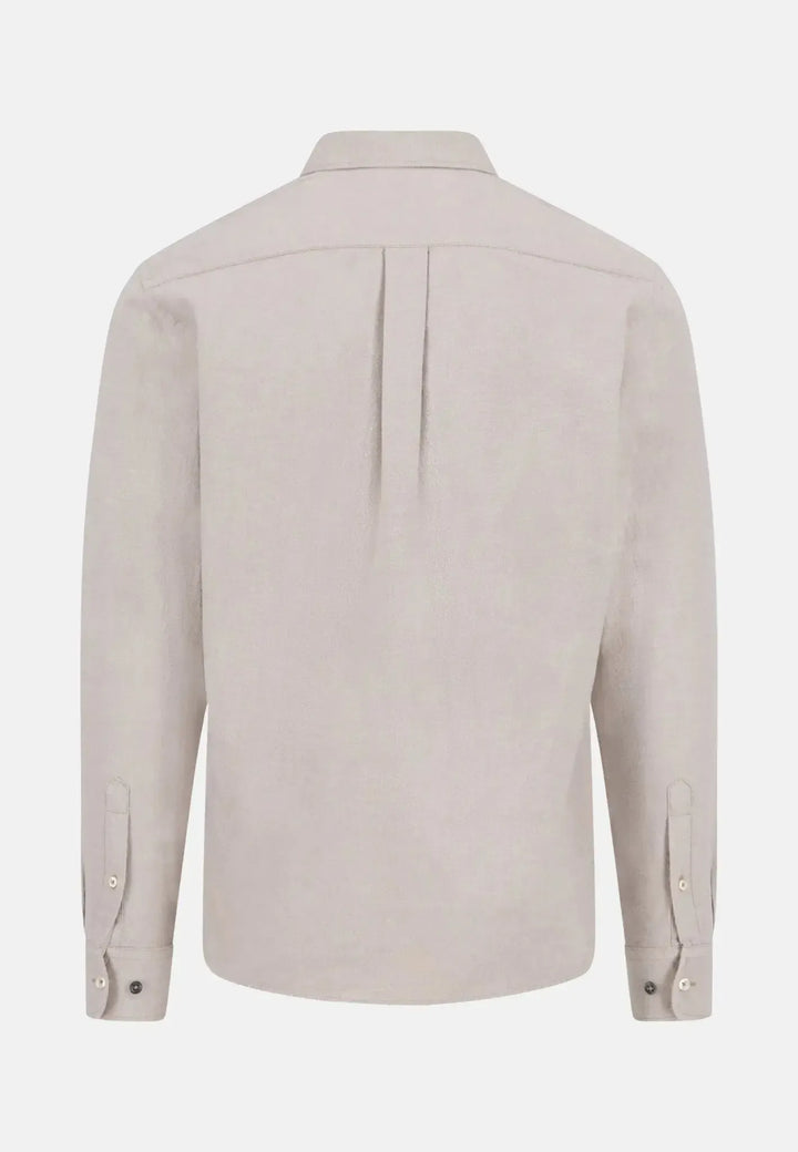 fynch-hatton-Winter Solid Button Down Shirt Taupe