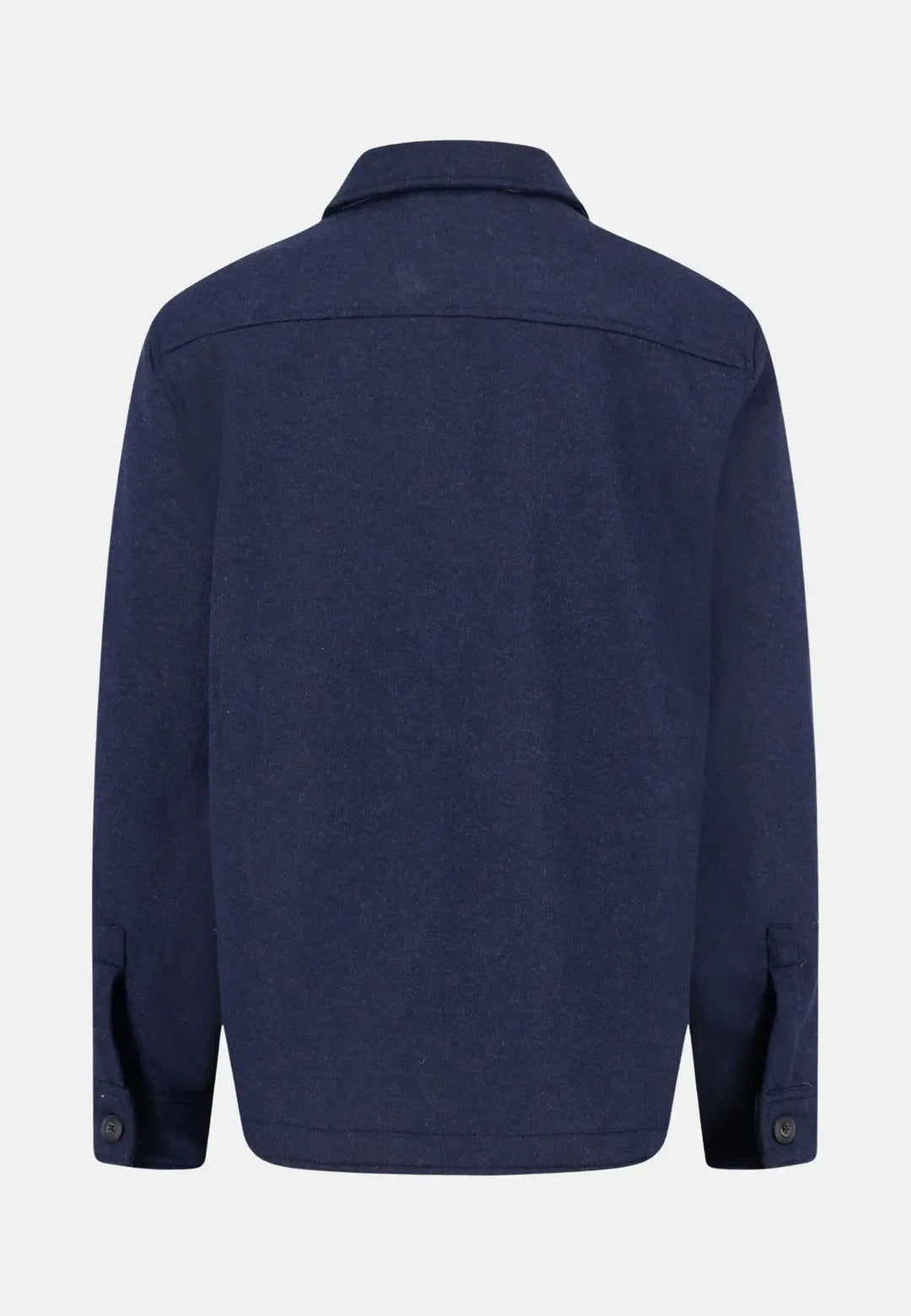 fynch-hatton-Wool Blend Melange Overshirt Dark Navy