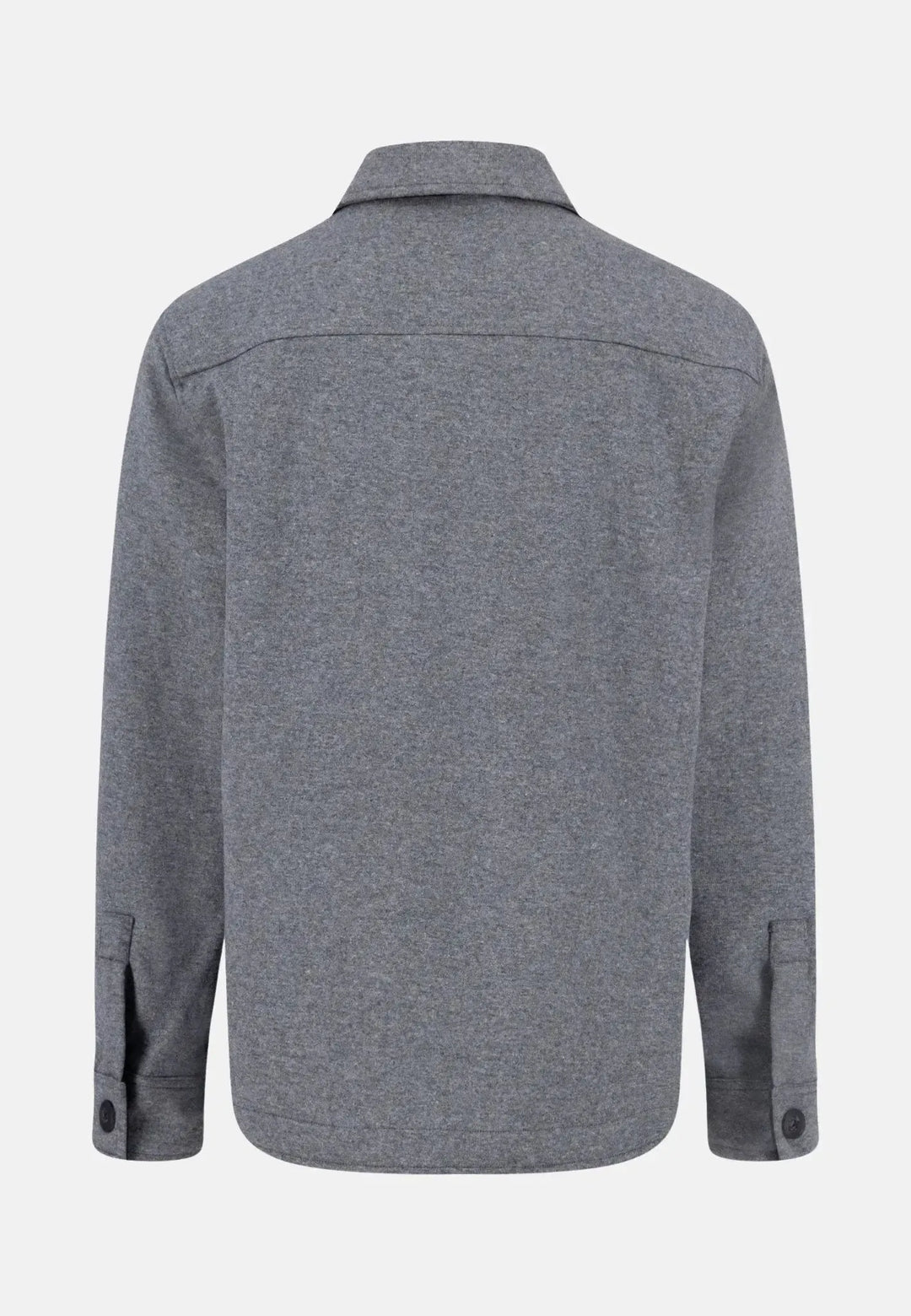 fynch-hatton-Wool Blend Melange Overshirt Steel