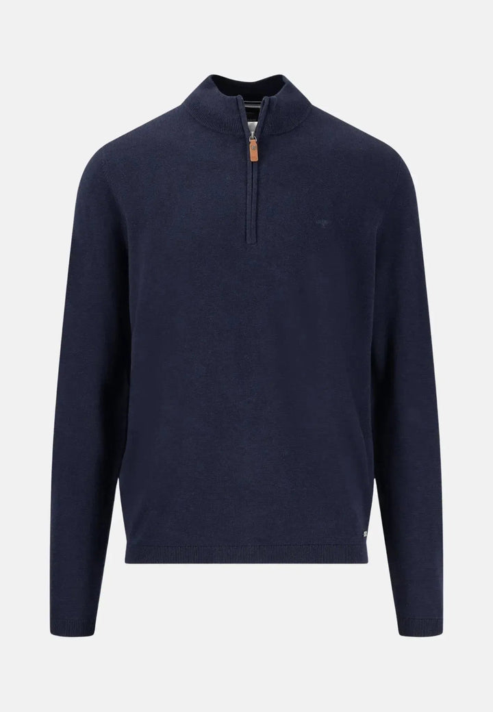 Fynch - Hatton Air Cotton 1/4 Zip Knit Navy 1502316-690-S