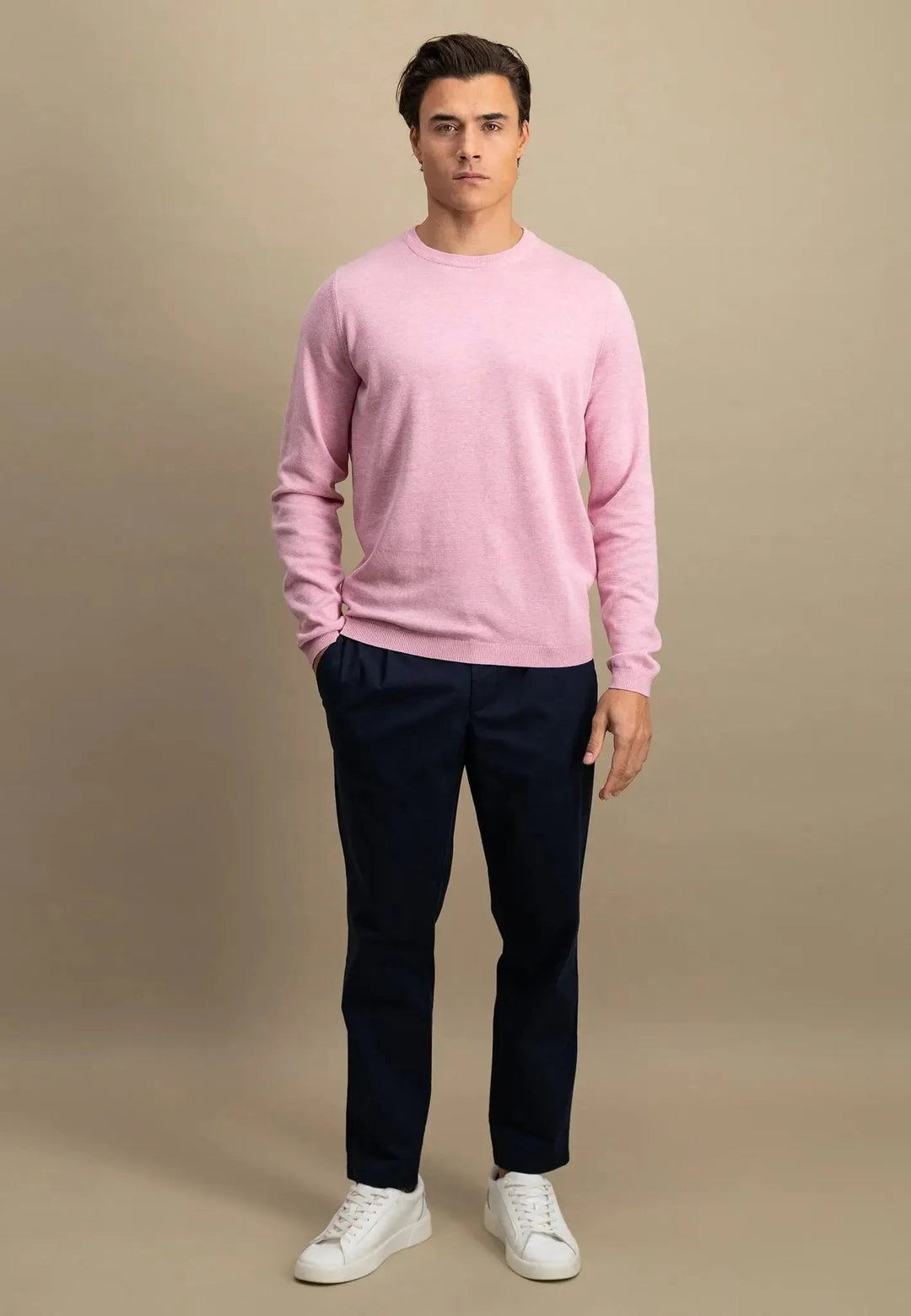 Fynch - Hatton Air Cotton Crewneck Knit Peony 1502314-461-S