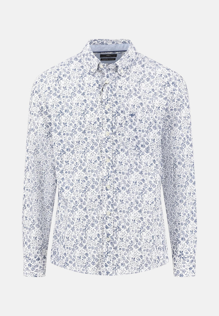 Fynch - Hatton All - Over Floral Print Button Down Shirt Horizon - 16036110-655-M - fynch - hatton.co.uk