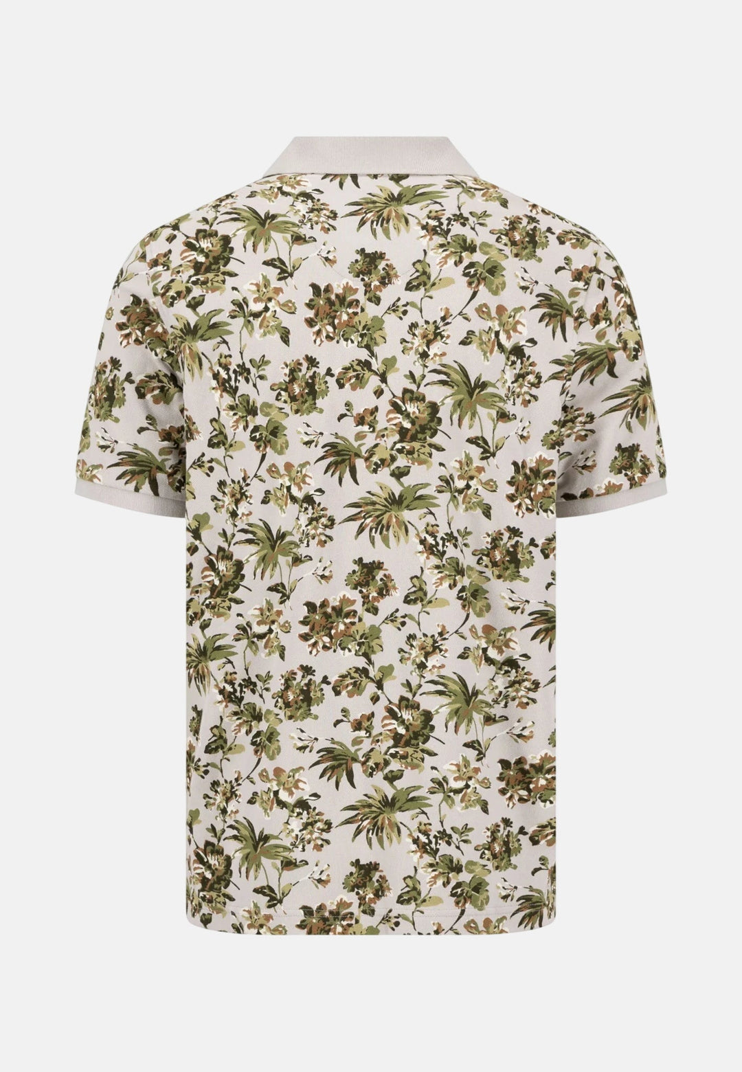 Fynch - Hatton All Over Print Floral Polo Shirt Cement - 16031308-828-M - fynch - hatton.co.uk