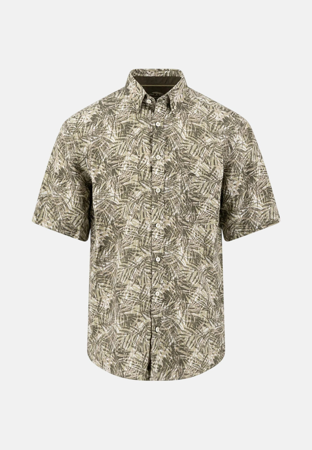 Fynch - Hatton All - Over Print Linen Button Down Short Sleeved Shirt Pistachio 16046051-745-M