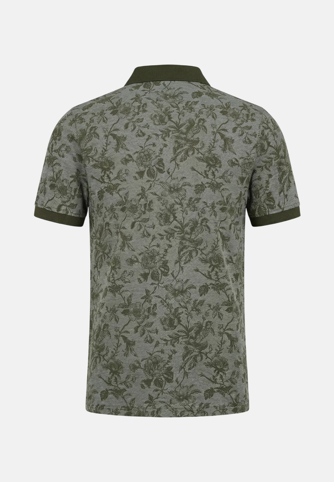 Fynch - Hatton All Over Print Two - Tone Polo Shirt Dark Khaki 16031911-719-M