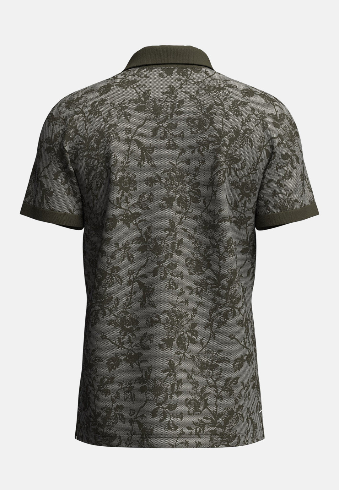Fynch - Hatton All Over Print Two - Tone Polo Shirt Dark Khaki - 16031911-719-M - fynch - hatton.co.uk