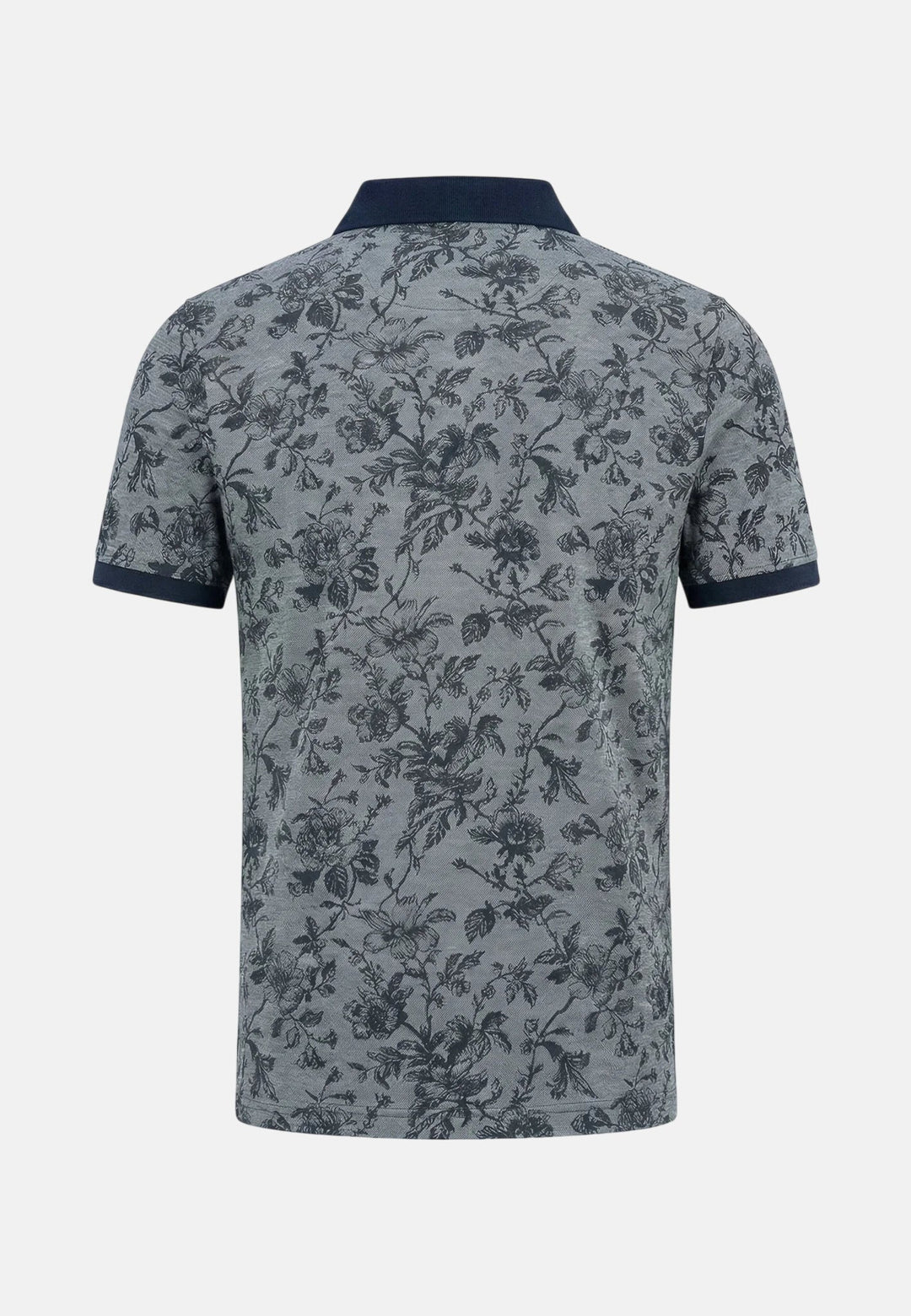 Fynch - Hatton All Over Print Two - Tone Polo Shirt Navy 16031911-685-M