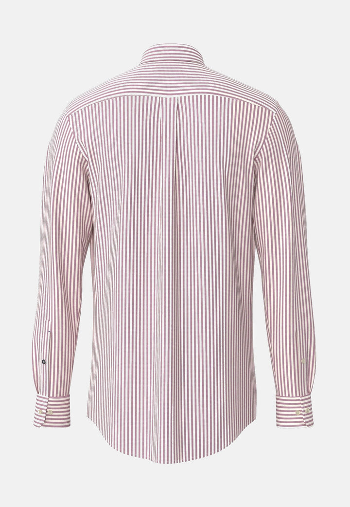 Fynch-Hatton All Season Poplin Stripe Button Down Shirt Grape 10005510-416-M