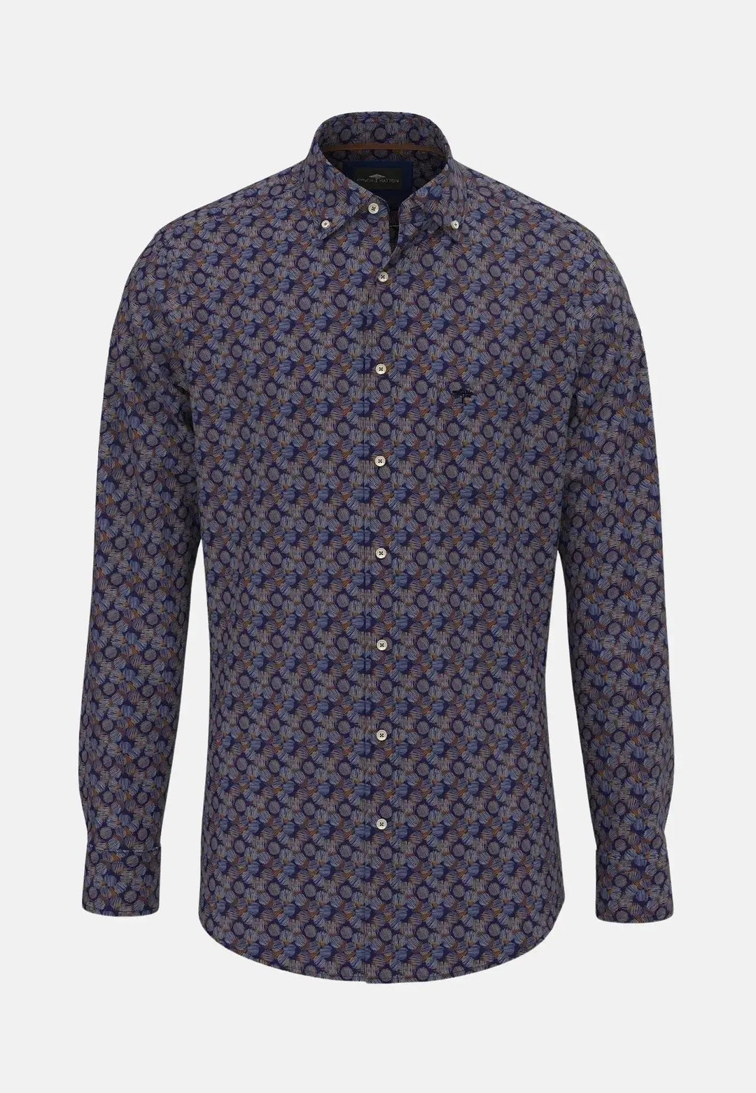 Fynch - Hatton Allover Modern Print Shirt Hazel - 14108060-804-S - fynch - hatton.co.uk