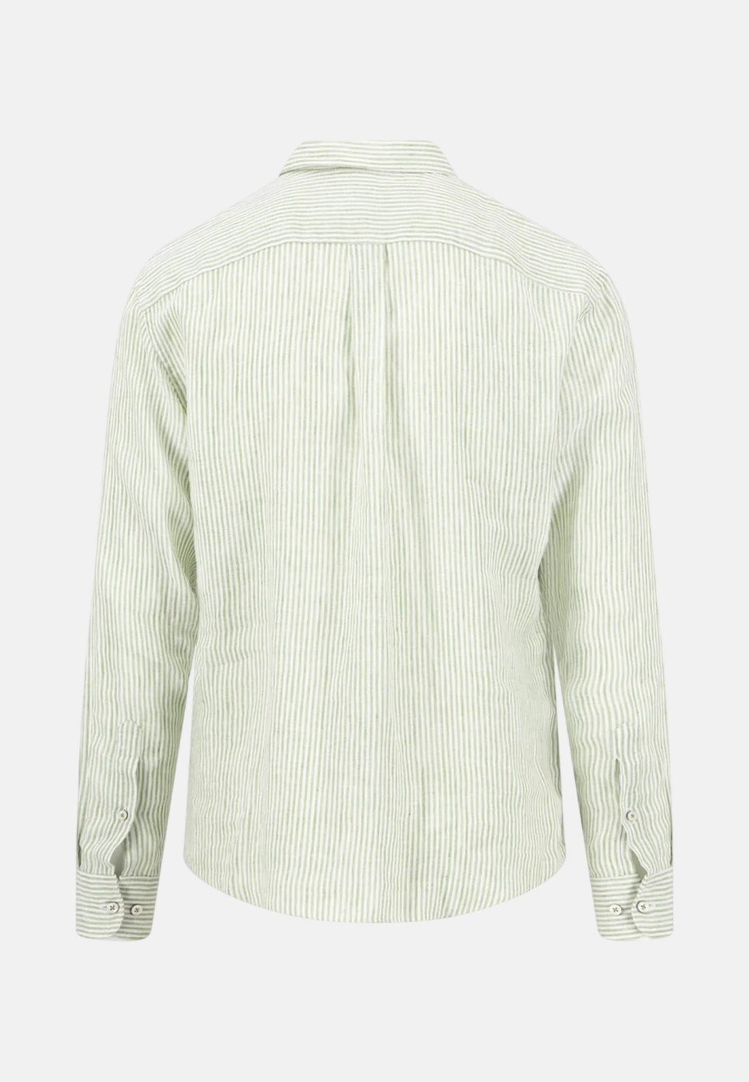 Fynch - Hatton Bengal Stripe Pure Linen Button Down Shirt Avocado 16136020-740-M