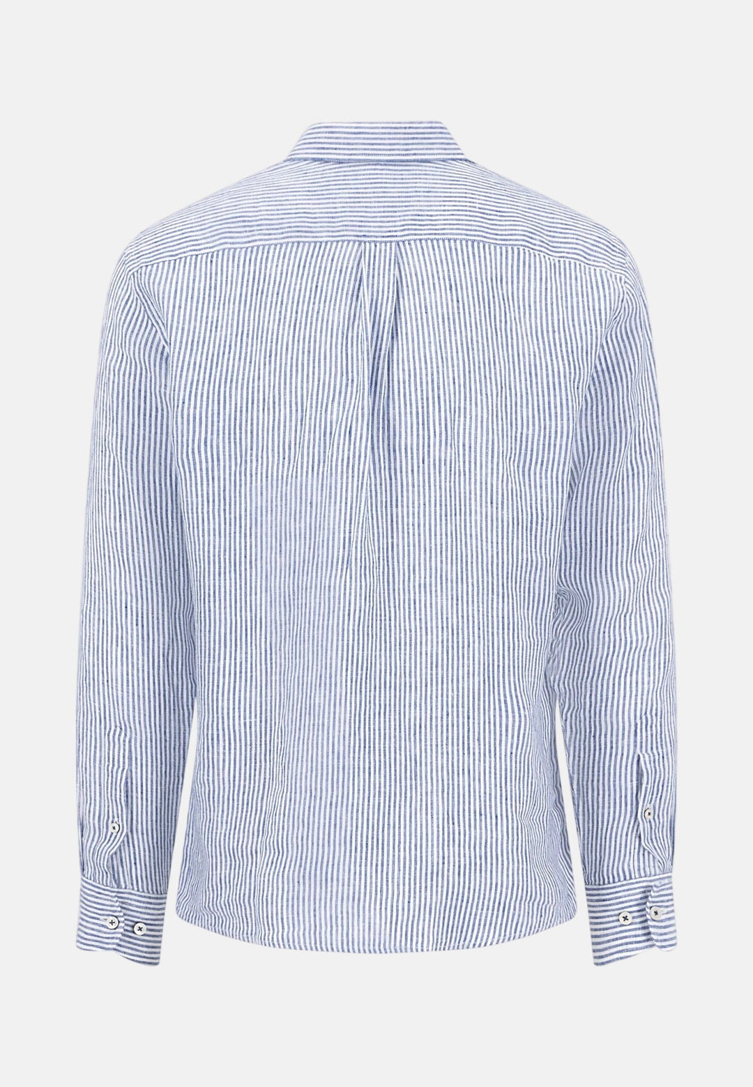 Fynch - Hatton Bengal Stripe Pure Linen Button Down Shirt Harbour Blue 16136020-654-M