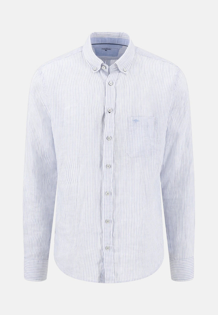 Fynch - Hatton Bengal Stripe Pure Linen Button Down Shirt New Breeze 16136020-653-M