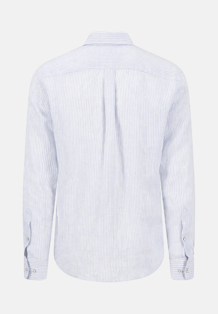 Fynch - Hatton Bengal Stripe Pure Linen Button Down Shirt New Breeze 16136020-653-M