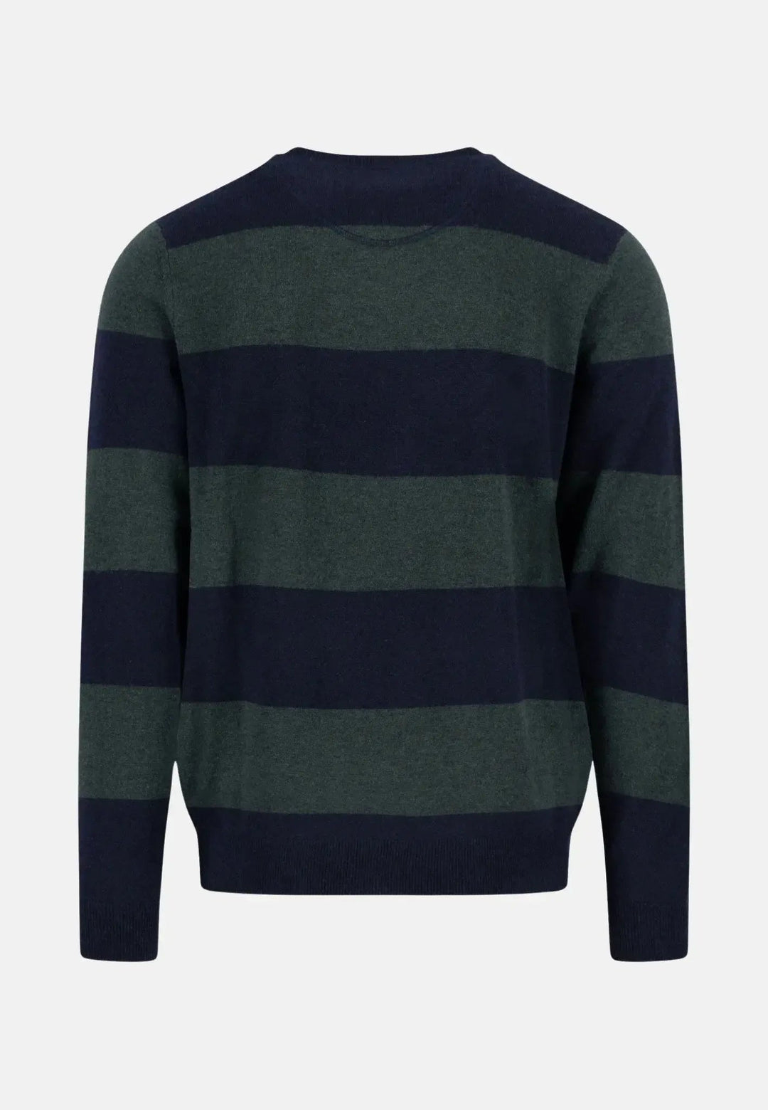 Fynch - Hatton - Block Stripe Merino Wool Cashmere Crewneck Knit Navy - 1510809-690-S