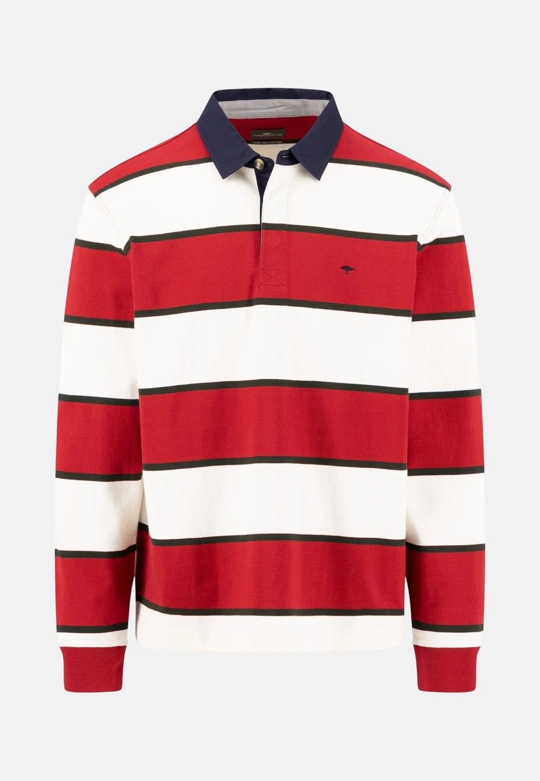 Fynch-Hatton Block Stripe Rugby Shirt Brick 16141363-346-M
