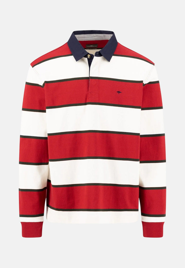 Fynch-Hatton Block Stripe Rugby Shirt Brick 16141363-346-M
