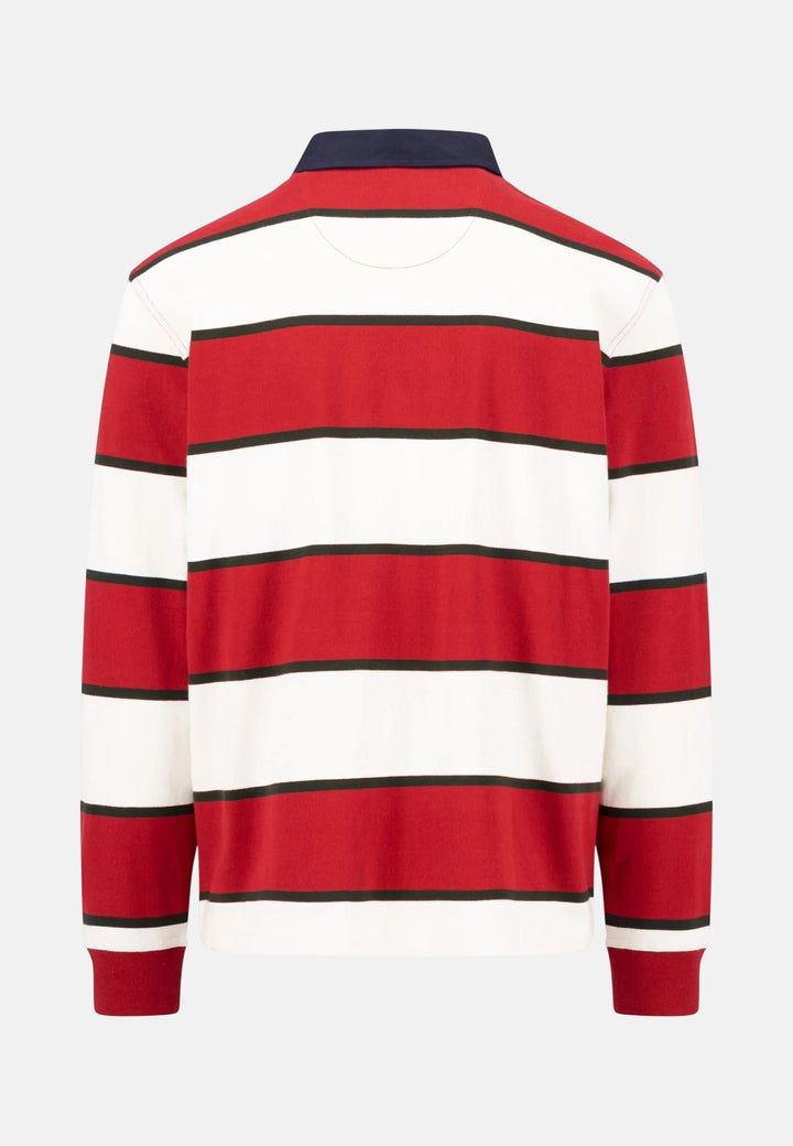 Fynch-Hatton Block Stripe Rugby Shirt Brick 16141363-346-M