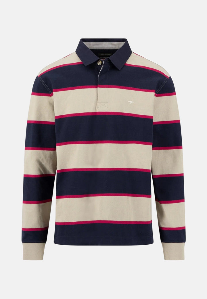 Fynch-Hatton Block Stripe Rugby Shirt Clay 16141363-848-S