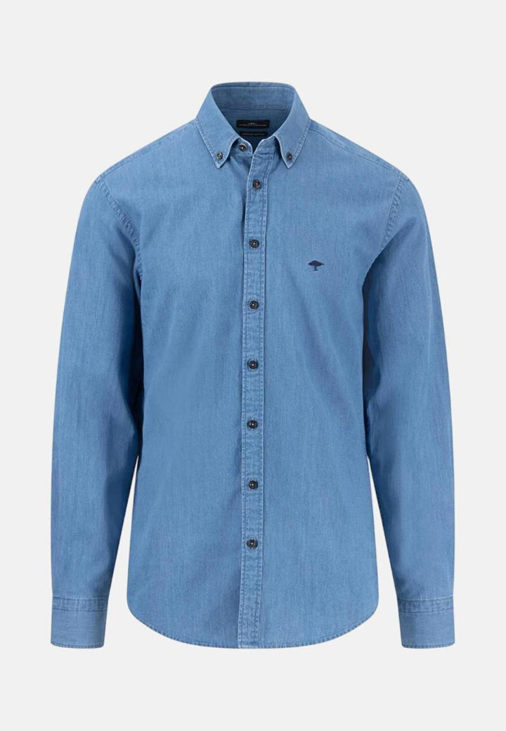 Fynch - Hatton Button Down Denim Shirt Crystal Blue 15027030-604-S