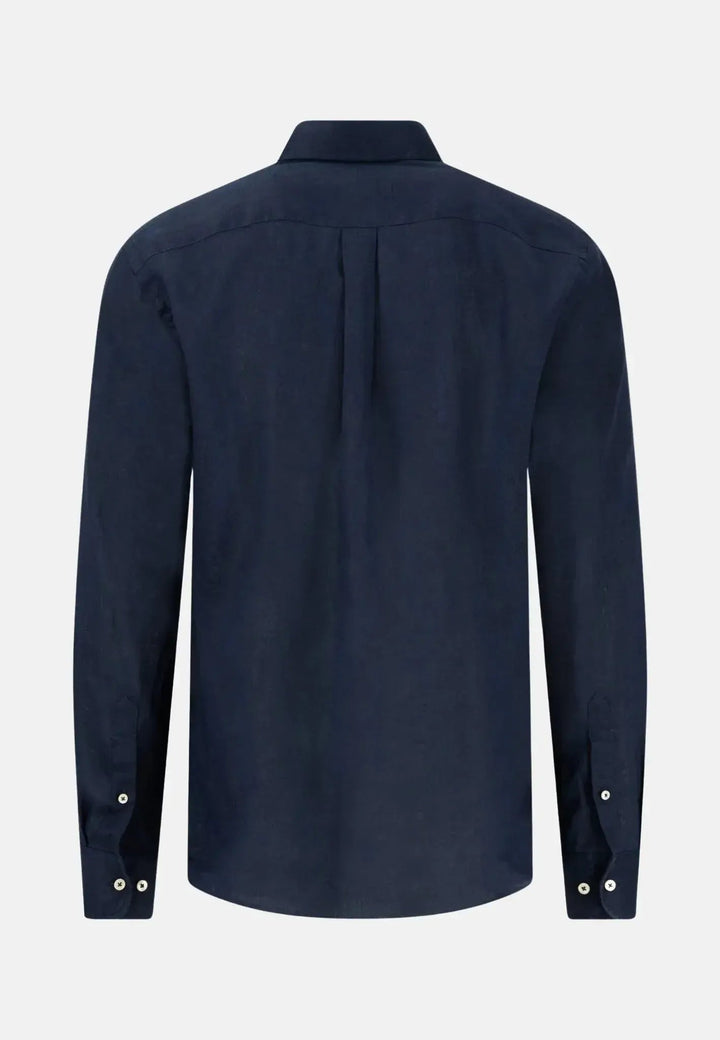 Fynch - Hatton Button Down Linen Shirt Navy 15136000-685-S