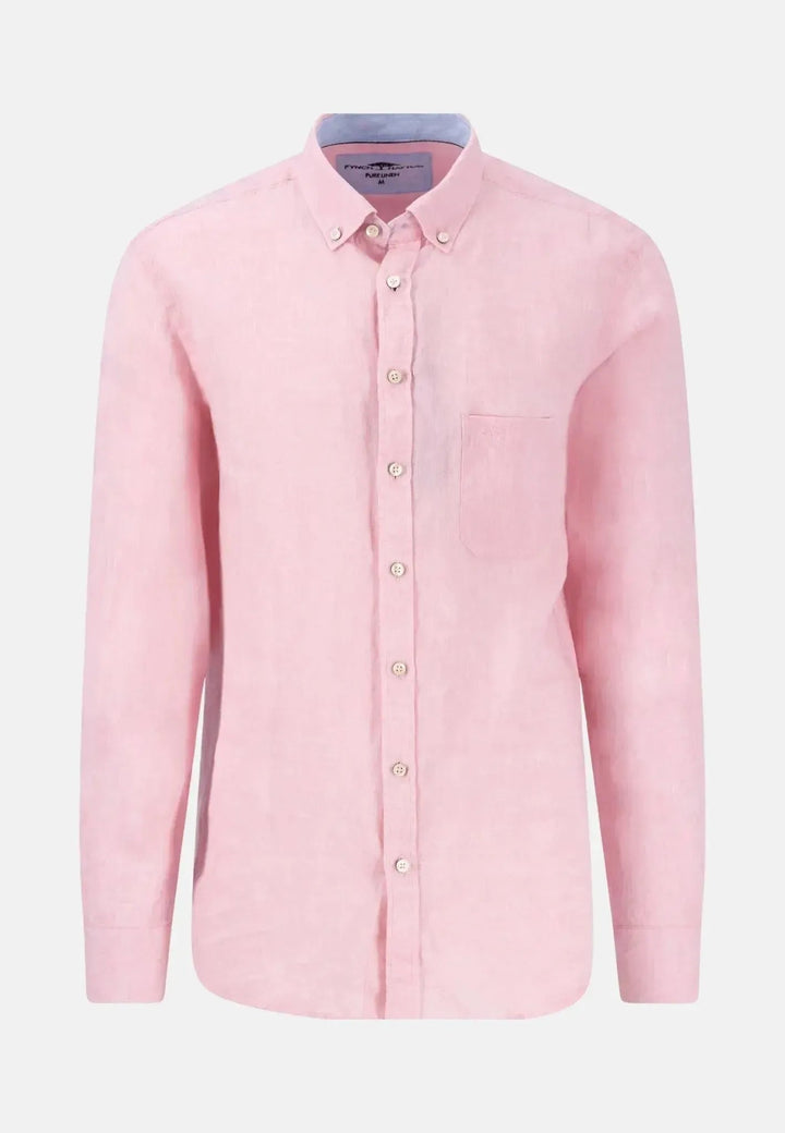 Fynch - Hatton Button Down Linen Shirt Peony 15136000-461-S