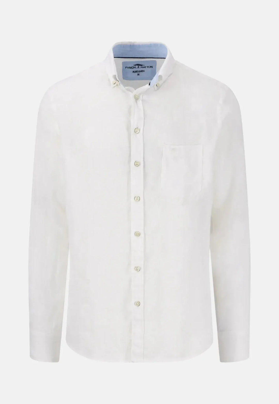 Fynch - Hatton Button Down Linen Shirt White 15136000-802-S