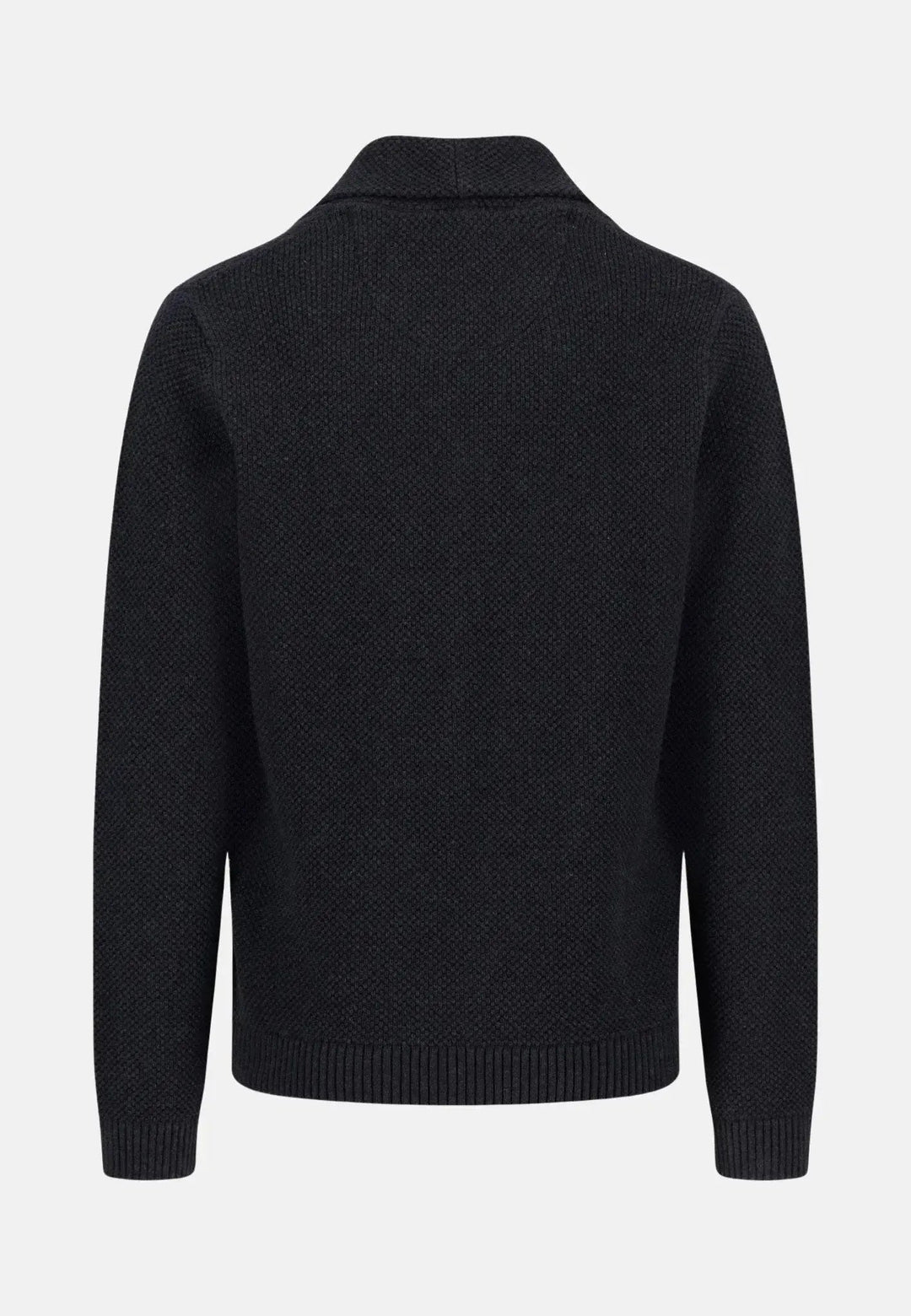 Buttoned Shawl Collar Cardigan Charcoal – FYNCH-HATTON, image 2 of 3