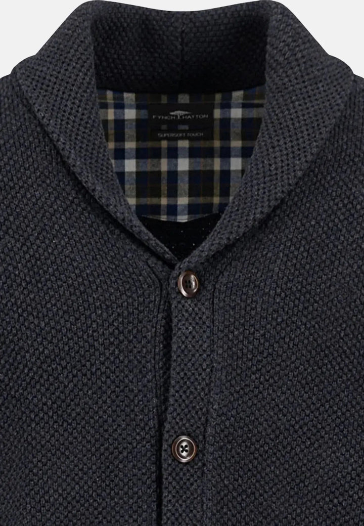 Buttoned Shawl Collar Cardigan Charcoal – FYNCH-HATTON, image 3 of 3