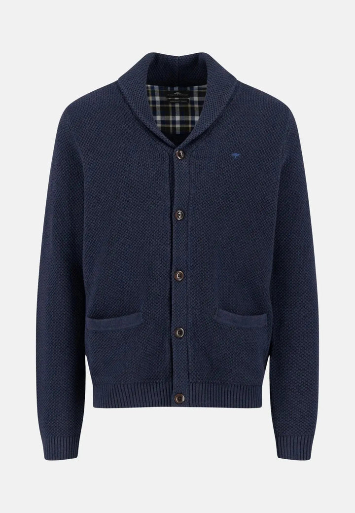 Fynch - Hatton Buttoned Shawl Collar Cardigan Navy 1509641-690-M