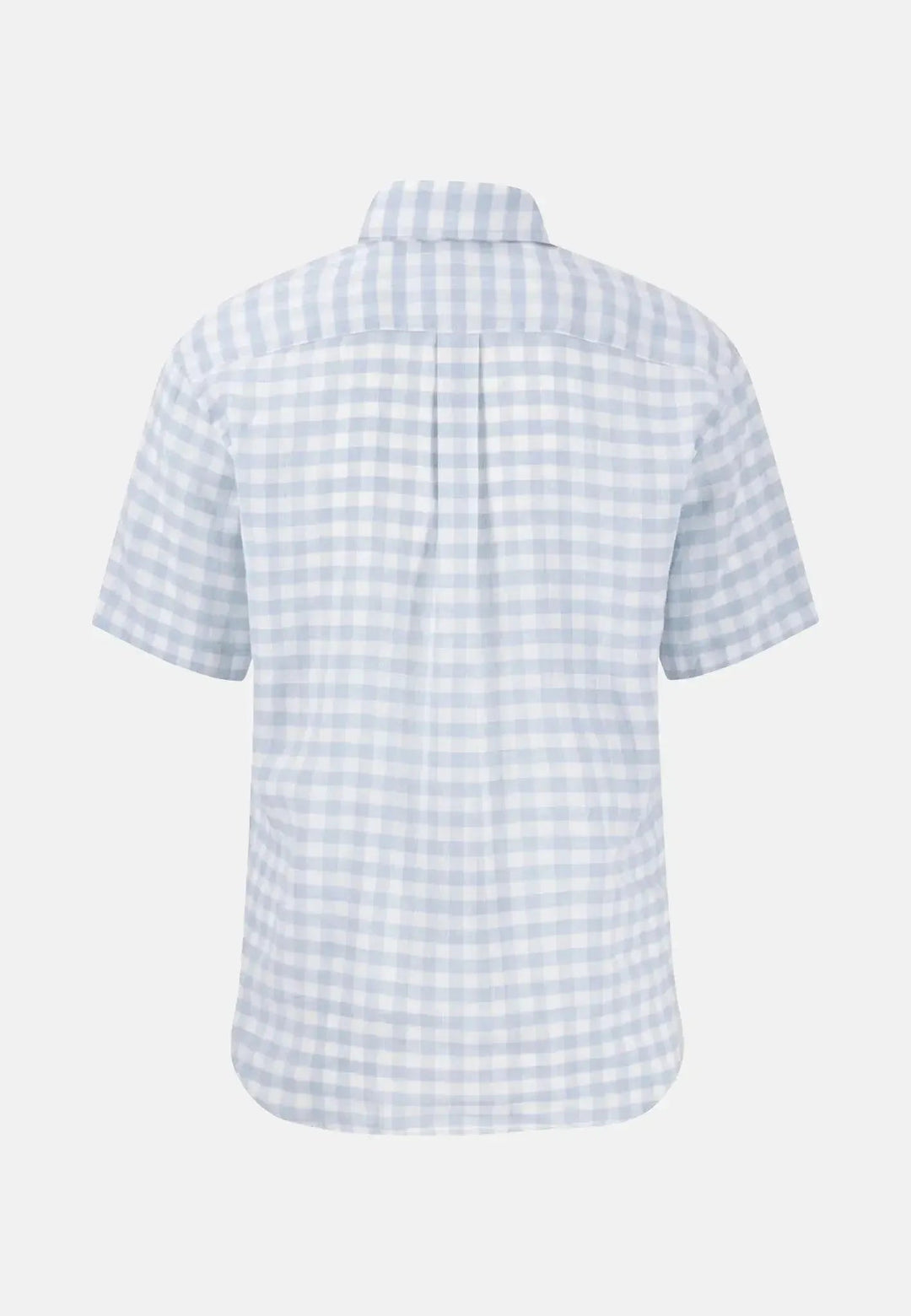 Check Linen Button Down Short Sleeved Shirt Summer Breeze – FYNCH-HATTON, image 2 of 2