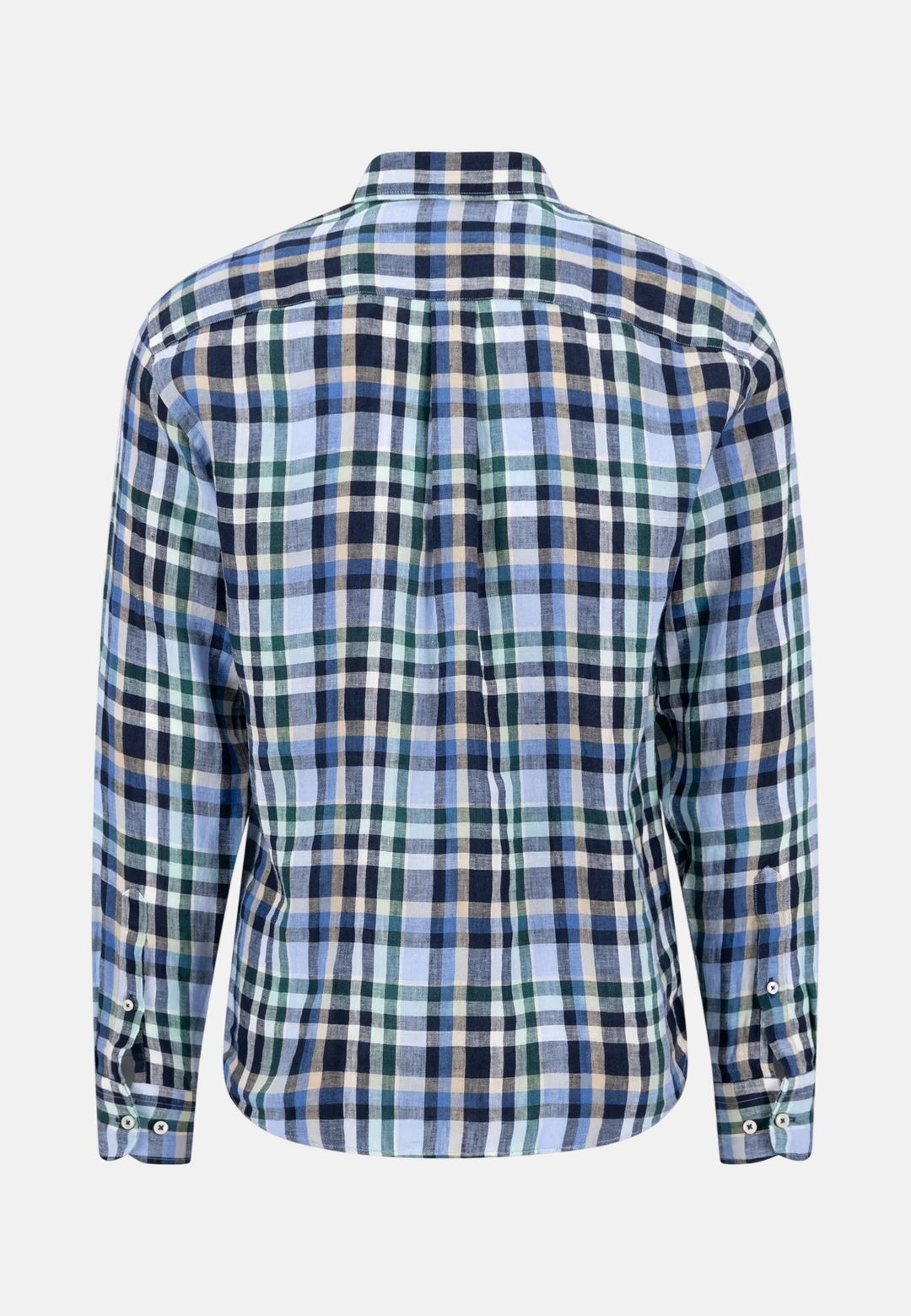 Fynch - Hatton Check Pattern Pure Linen Button Down Shirt Pine Green 16136030-727-M