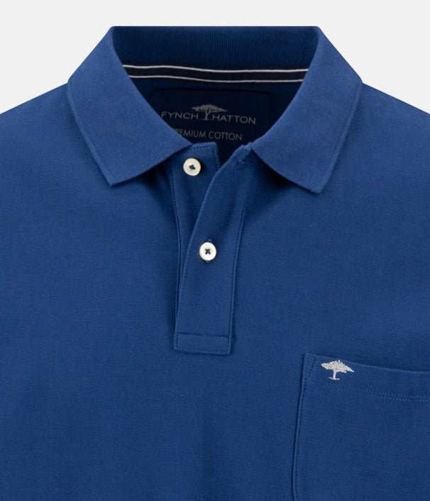 Fynch - Hatton Chest Pocket Premium Cotton Polo Shirt Midnight - 16031701-672-M - fynch - hatton.co.uk