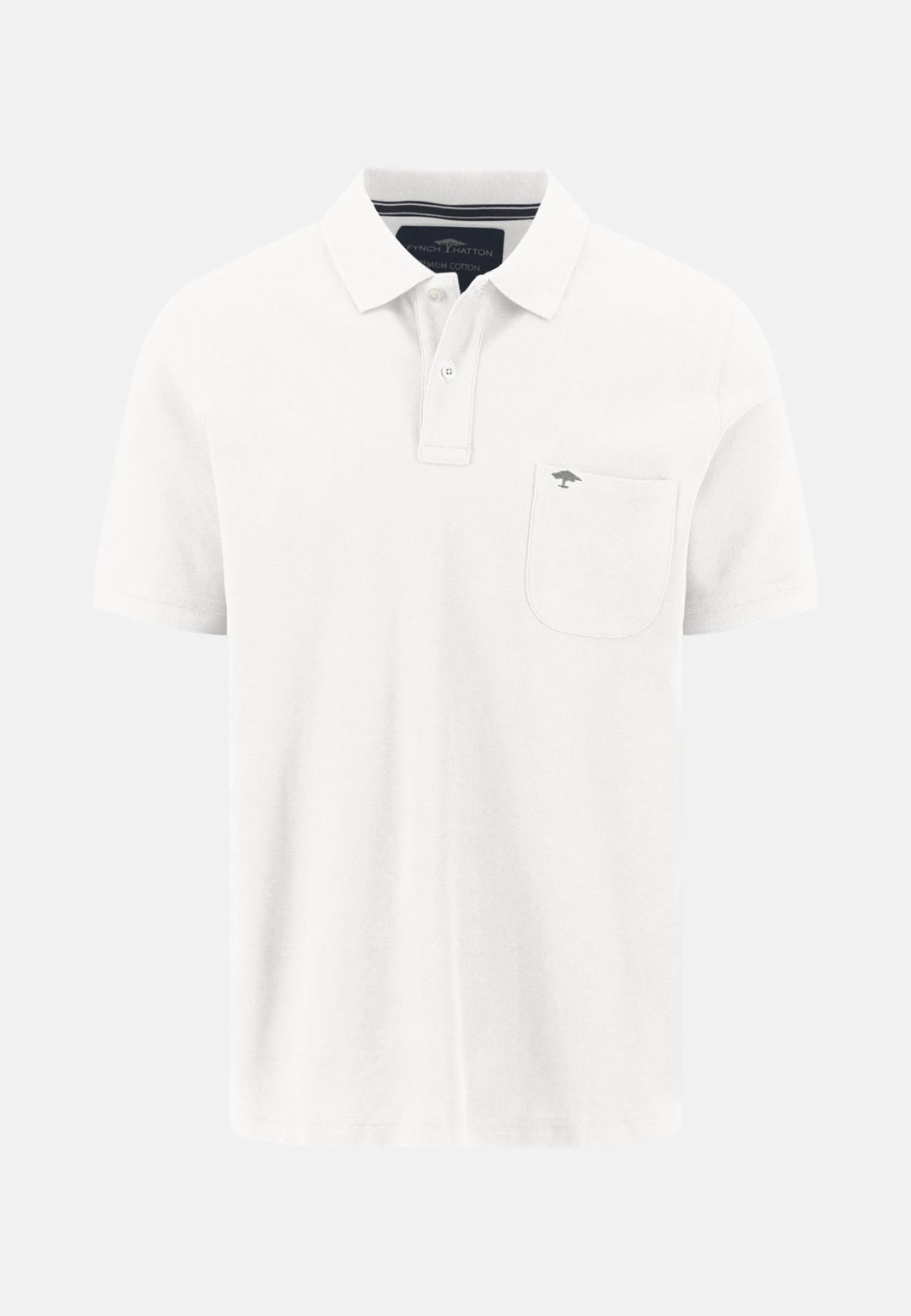 Fynch - Hatton Chest Pocket Premium Cotton Polo Shirt White - 16031701-802-M - fynch - hatton.co.uk