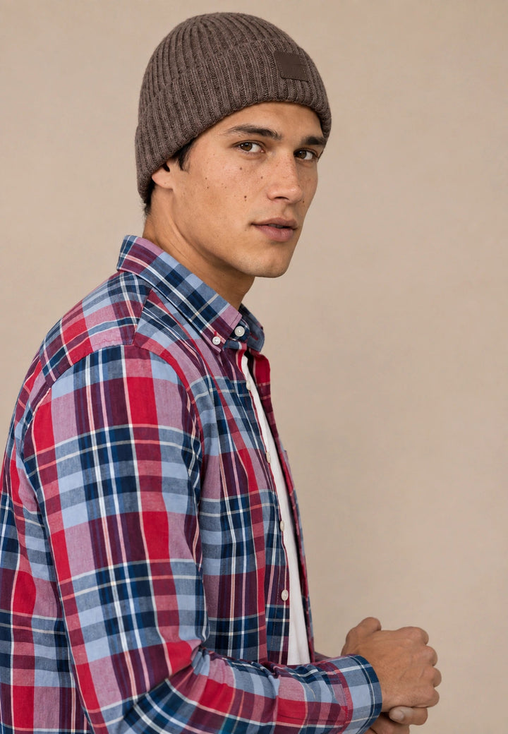Fynch-Hatton Colorful Check Button Down Shirt Grape 16076160-416-M