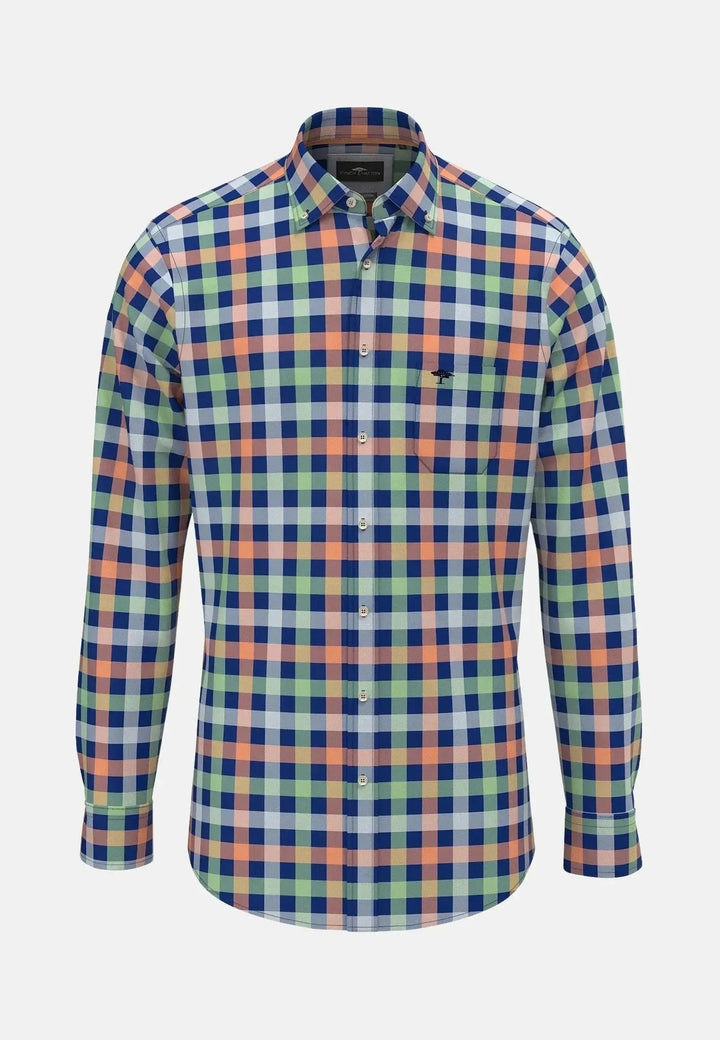 Fynch - Hatton Colorful Combi Check Shirt Sunny Orange 15138320-208-S