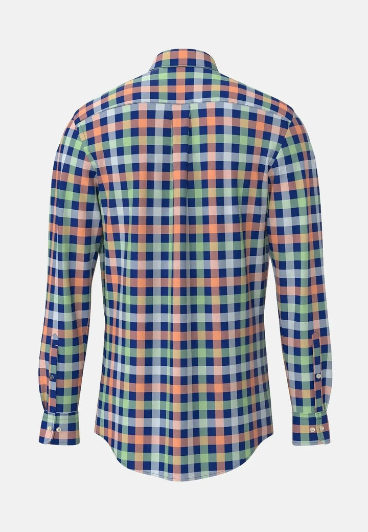 Fynch - Hatton Colorful Combi Check Shirt Sunny Orange 15138320-208-S