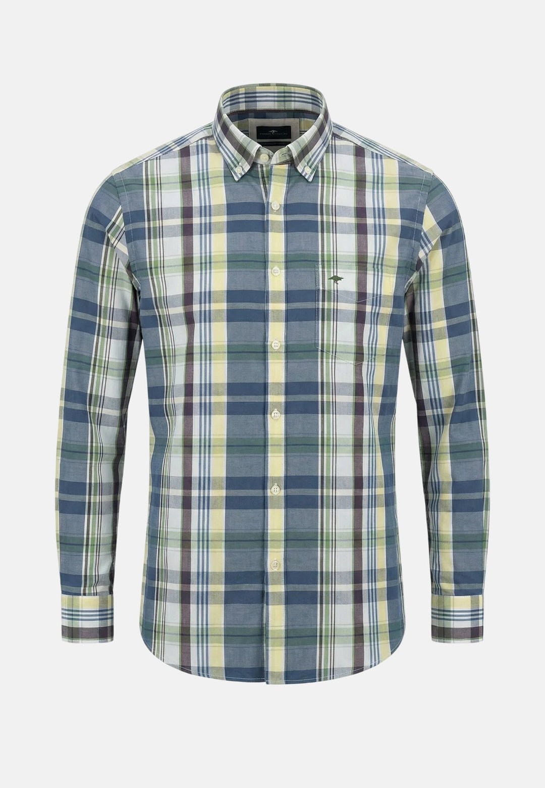 Fynch - Hatton Colourful Check Button Down Shirt Aubergine - 16038310-342-M - fynch - hatton.co.uk