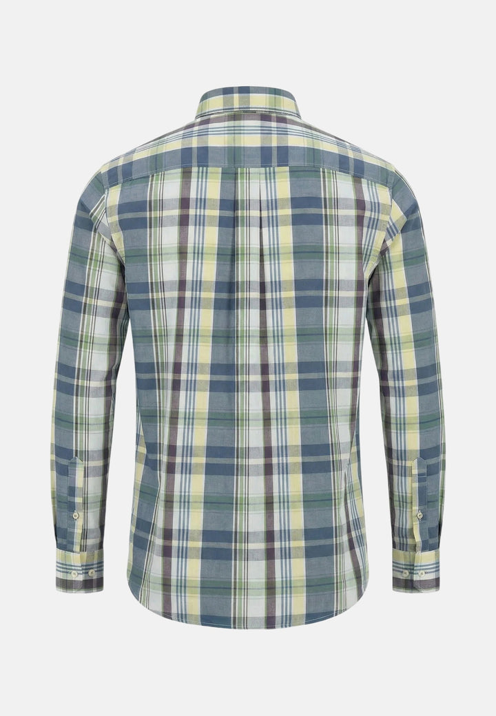 Fynch - Hatton Colourful Check Button Down Shirt Aubergine - 16038310-342-M - fynch - hatton.co.uk
