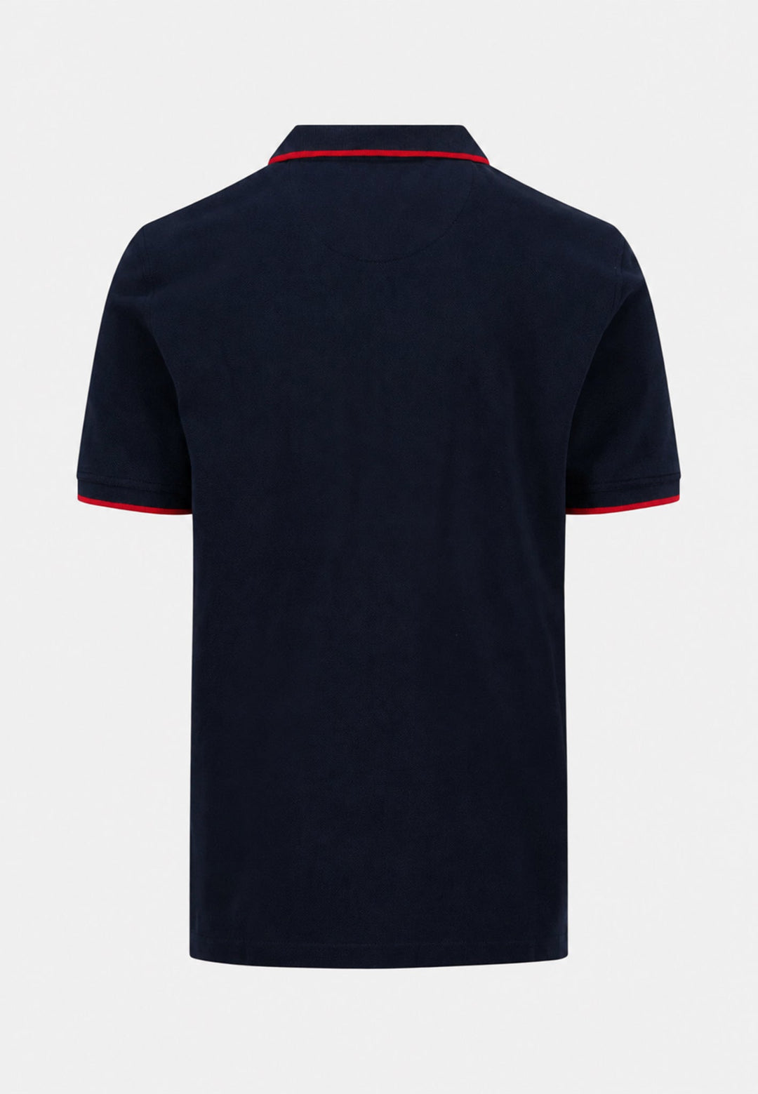 Fynch-Hatton Contrast Tipped 2-Ply Cotton Polo Shirt Navy 16131801-685-M
